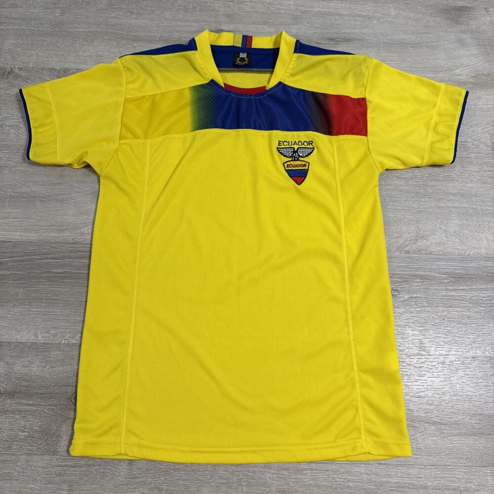 Ecuador Soccer Jersey Boys XL Size 16 Yellow Blue Red National Team